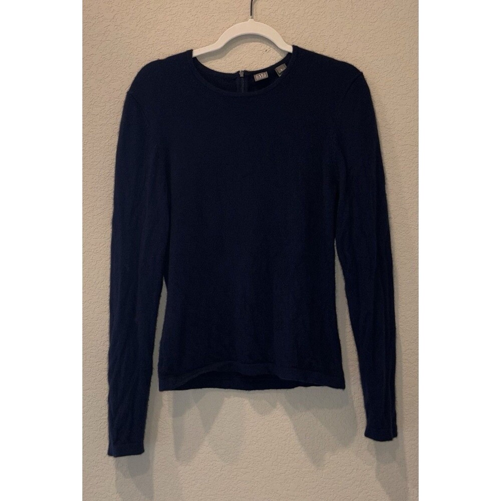 Saks Fifth Avenue Designer Dark Blue Cashmere Blend Crewneck Sweater Women’s L